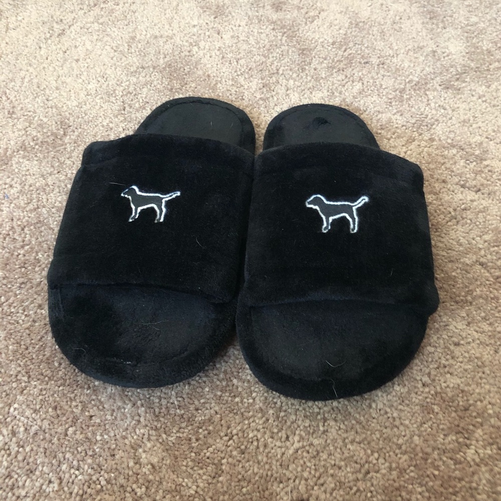 VS Pink Plush Slippers